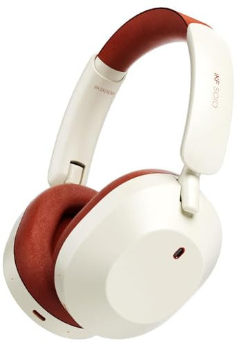 iKF Solo Kabellose Kopfhörer Over-Ear mit Active Noise Cancelling, Bluetooth 5.4, 95h Spielzeit Im ANC-Modus, Hi-Res Audio, Tiefer Bass, faltbar, Mehrpunkt-Verbindung für Reisen, Arbeit(Rot)