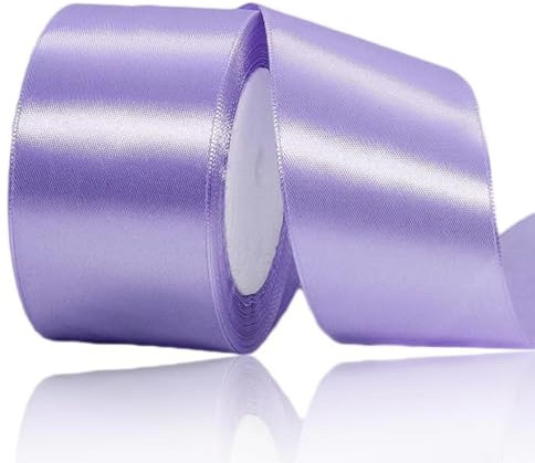 Geschenkband Hellviolett 50 mm Breit,23 Meter Satinbänder Hellviolett Stoff Schleifenband Kunsthandwerk,Hochzeitsdekoration, Weihnachten, Haarbögen, Blumensträuße, Geburtstag und Geschenkverpackung