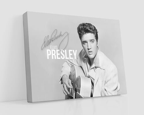 HWC Trading Elvis Presley 16 x 12 inch Canvas Print Signed Autograph Picture for Music Fans - Canvas Only