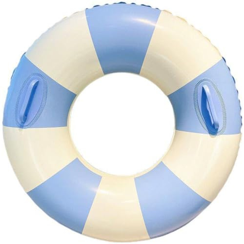 Audaisyly Swimming Ring for Adults, Inflatable Pool Floats Swim Tube Raft Toy with Fruits Mermaid Decorations Summer Water Fun Lounge Beach Lake Party Supplies for Kids (Blue Stripe for Adults)