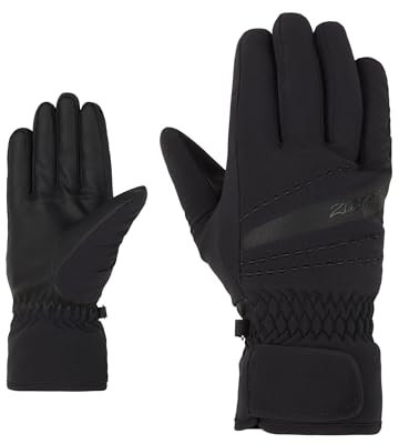 Ziener Damen KIRIA Ski-Handschuhe/Wintersport | Primaloft, warm, PFC frei, Black, 7,5
