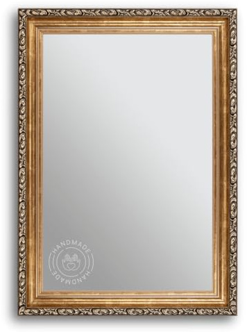 CLAMARO Wandspiegel Wien, Antik Barock, Fichte Holzrahmen Bronze, 60x100 cm | Echtglas Spiegelscheibe, HDF-Rückwand, Metall Aufhänger, Hoch- und Querformat, ideal als Garderobenspiegel oder Badspiegel