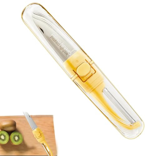 Fruit Peeler, 2 in 1 Peeler, Multifunctional Peeler, Fruit Knives Use with Ergonomic Handle for Kitchen, Picnic, Camping, Travel