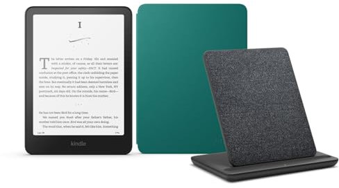 Kindle Paperwhite Signature Edition (2024 Release) 32 GB without ads, an Amazon Plant based Cover and a Made for Amazon Wireless Charging Dock