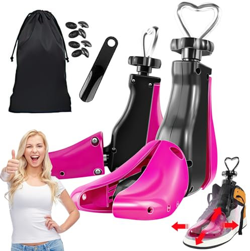 Caossuixin Universal Upgrade 2Pack Shoe Stretcher for Men Women - Adjustable 4-Way Shoe Tree Stretch Expand Width & Length - Unisex Boot Stretcher Solve Squeezing Feet, Grinding Feet - (Size 3-8)