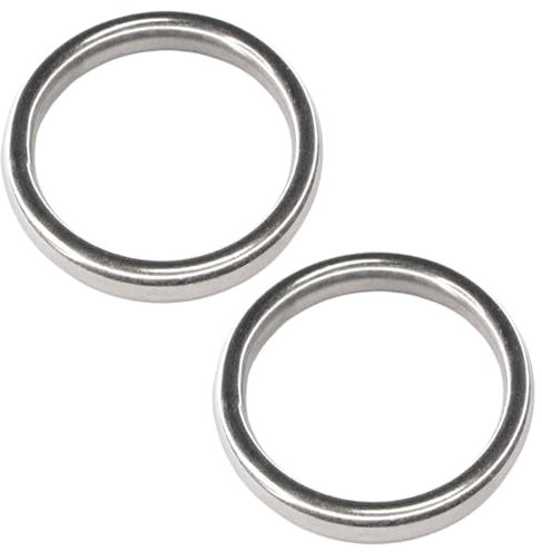 PRIOstahl Rundringe Ringe O-Ringe Edelstahlringe - 2 Stück Größe: 6mm x 45mm - geschweißte polierte runde Ringe geeignet zum Basteln Dekoration Heimwerken & Boots-Sport aus rostfreiem Edelstahl V4A