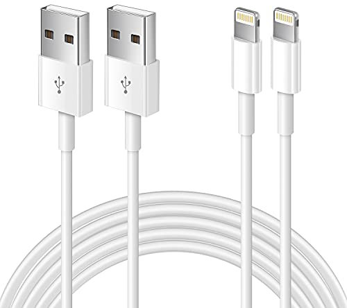 2Pack 1M iPhone Charger Cable [Apple MFi Certified] Lightning to USB Cable Lead 3 Foot, 2.4A Fast Charging Cable for iPhone 14 13 12 11 Pro Max XS XR X 8 7 6 Plus 5, iPad and iPod (3ft)