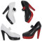 HOODANCOS 2 Paare Miniature High Heels für Puppen Hochhackige Schuhe Schwarz Rot und Zubehör für Puppen Kreative Bastelprojekte und DIY Style
