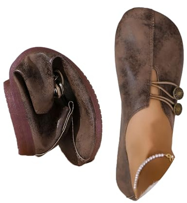 Chaussures orthopédiques douces et flexibles - Mocassins rétro larges pour femme - Mocassins doux et légers à bout rond - Chaussures plates à enfiler