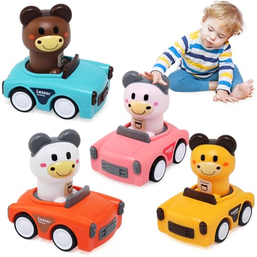Ballery Baby Auto Spielzeug ab 1 Jahr, Baby Spielzeug 1 2 3 Jahr, Press-and-Go Spielzeugauto Set für Kleinkinder