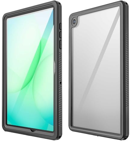 FONREST IP68 Waterproof Case for Samsung-Galaxy-Tab-A11+Plus 11'' 2025 SM-X230/X235/X236 Slim Shock-Dust-Snow-proof Full Body Sealed Underwater Hybrid TPU PC Outdoor Transparent Cover with Kickstand