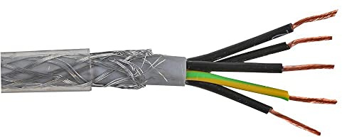 5 Core SY Braided Armoured Control Flex Cable 0.75mm,1.0mm,1.5mm,2.5mm,4mm,6mm (5 Metre, 2.5mm²)