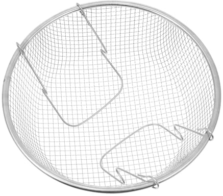 Runder Handhalter Frittierkorb aus Edelstahl, 1 Stück, Silber | Küchensieb, Frittierkorb für Topf, Waschbar und Wiederverwendbar, Ergonomischer Griff