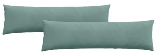 XHNIFBN 2er Set Sofakissen Meergrün 145x40 cm – Moderne Dekokissen aus Cord mit weicher Polyester-Füllung und abnehmbarem Bezug – Große Rückenkissen für Sofa und Couch