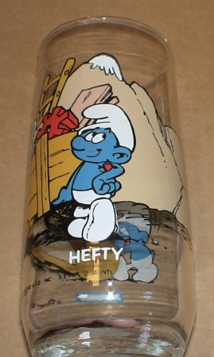The Smurfs Hefty Schlumpf Vintage Trinkglas