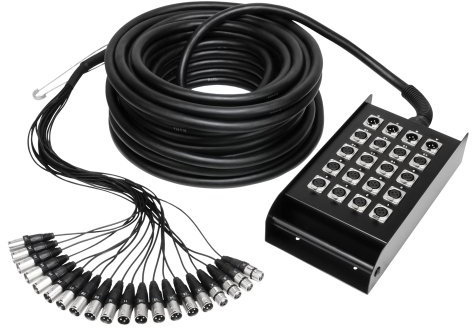 Adam Hall Cables K 20 C 15 - Manguera de Cable con Cajetín de Escenario 16/4 15 m