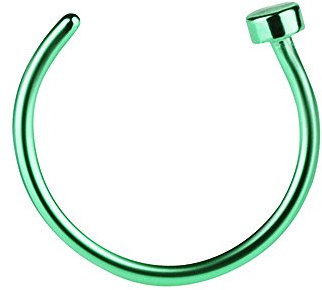 Taffstyle Nasenpiercing Nasenring Fake Hoop Ring Piercing Bauch Septum Tragus Helix Nase Lippe Ohr Clip On Ear Cuff Ohrringe Grün 1,0mm x 10mm