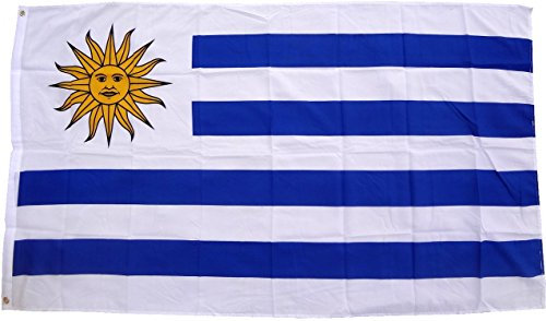 Flagge/Fahne URUGUAY Staatsflagge/Landesflagge/Hissflagge mit Ösen 150x90 cm, sehr gute Qualität