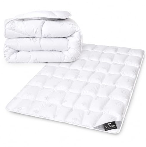 sei Design SWAN Sommer Bettdecke 135x200 cm Mikrofaser Decke - Luxuriöse Steppdecke Atmungsaktiv waschbar - leichte Sommerdecke für Allergiker Öko-Tex 135 x 200 cm