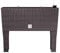 Fioriera rettangolare alta 30 litri auto-irrigante colore ocra scuro 60 x 25 x 46 cm con gambe