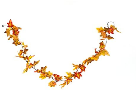 Heitmann Deco Herbst-Girlande mit Ahorn-Blättern in gelb/orange - Deko-Girlande mit Herbst-Laub - Kunststoff-Blätter