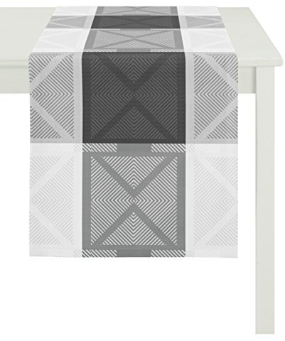 Apelt Läufer, Polyester, Weiß/grau, 44 x 140 x 0.5 cm