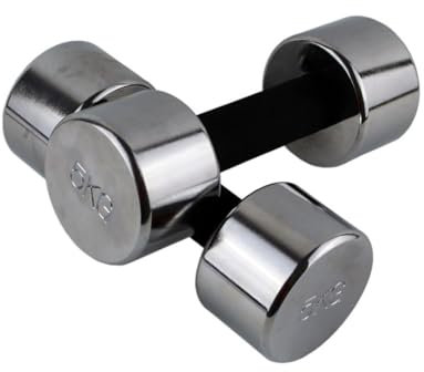 MASTER Erwachsene Chromhantel 2er Set Kurzhantelnset 2 X 5 Kg, Silber/Schwarz, None