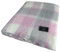 Plaid da Letto in Lana Mohair Lana, Coperta Scozzese (Rosa, Matrimoniale)