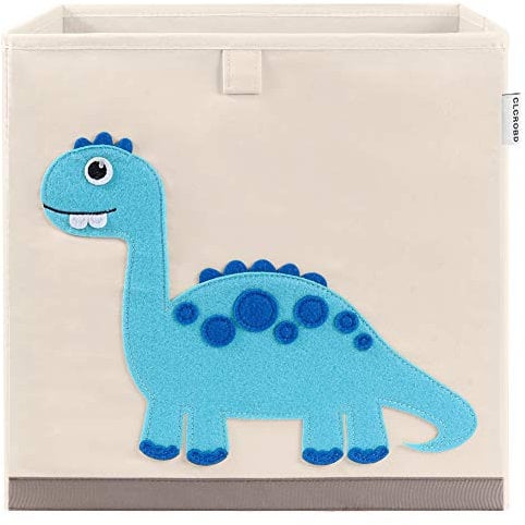 CLCROBD Foldable Animal Cube Storage Bins Fabric Toy Box/Chest/Organizer for Kids Nursery, 13 inch (Dinosaur)