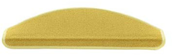 Stufenmatte Sunshine Gelb 17 x 56 cm | Halbrund Stufenmatte aus Stoff für Innen mit Rutschfest | Selbstklebende und geräuschdämpfende Treppenverkleidung | Einfach zu verlegen