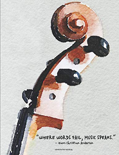 Blank Sheet Music Notebook Manuscript Paper Cello Cover