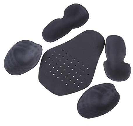 #N/a Motocicleta Hombro Codo Almohadilla de Protección para La Espalda Racing Negro 5 Piezas