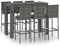 vidaXL Gartenbar Set 7-TLG. mit Anthrazit Kissen Theke Bar Tresen Gartentheke Bartisch Stehtisch Barhocker Barstuhl Gartenmöbel Poly Rattan