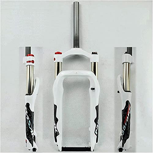Suspension 20 Inch BMX Magnesium Alloy Disc Brake Bicycles Air Suspension Fork Travel 100mm 1-1/8 for 4.0 Fat Tires Bike Fork fork (Color : White, Size : 20inch)