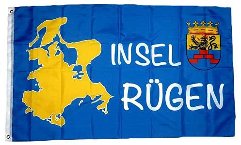 Fahne/Flagge Insel Rügen Karte 90 x 150 cm