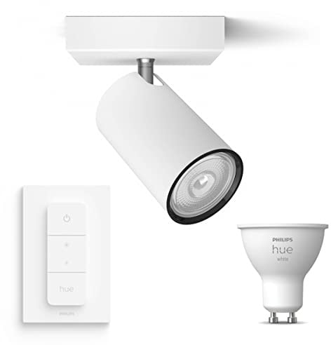 Philips Kosipo Aufbaustrahler Weiß - 1 flammig - Spots Oberfläche inkl. Philips Hue White GU10 & Dimmer - Bluetooth