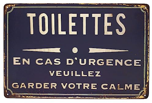 SMARTAIAN Toiletten im Notfall, Bitte bewahren Sie Ihre Ruhe, Vintage-Wandschild, aus Metall