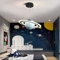 Cblbser Hängelampe Kinderzimmer LED Dimmbar Planet Kinderzimmerlampe Rund Design Hängeleuchte Mädchen Jungen Mädchen Baby Schlafzimmer Dekorative Lampe Kinder Pendellampe Blue Earth Circle