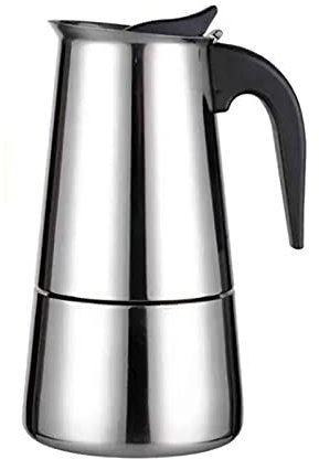 Herdplatten Espressomaschine, 2 Tassen/100 ml Edelstahl italienische Kaffeemaschine Moka Pot klassischer Café Maker für das Heimbüro