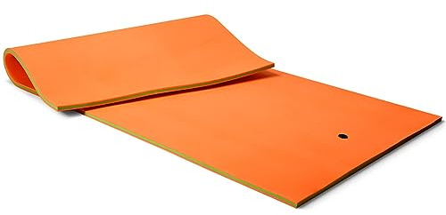 COSTWAY Tappetino Galleggiante Acquatico, 355X183cm, Materassino Galleggiante Resistente agli Strappi con Dispositivo di Ormeggio e Cinghie di Aggancio, per Mare Lago Piscina e Spiaggia (Arancione)