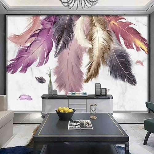 Benutzerdefinierte 3D-Tapete Moderne kreative Marmor Feder Wandbilder Wohnzimmer TV Sofa Schlafzimmer Wohnkultur Tapeten für Wände 3D