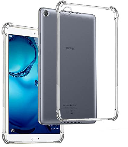 REY Transparent Silikonhülle TPU Anti-Shock für Huawei MEDIAPAD M5 8,4, Handyhülle Premium Kratzfest TPU Durchsichtige Schutzhülle Anti-Schock