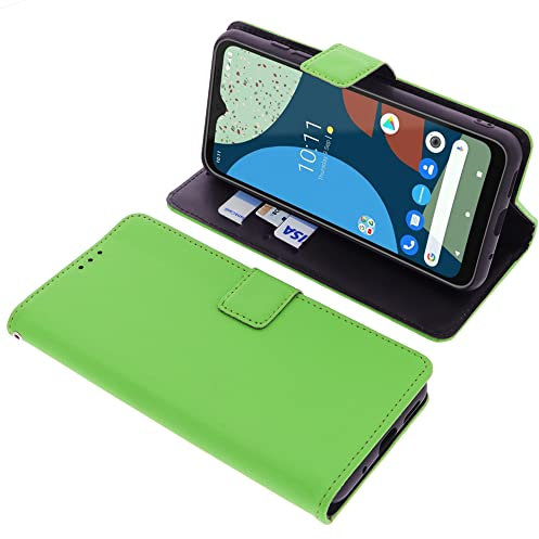 foto-kontor Tasche kompatibel mit Fairphone 4 Schutzhülle grün Book Style Case Handy Schutz Hülle Buch Wallet Handyhülle Cover Klapphülle Ständer Handytasche