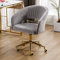 Wahson Bürostuhl ergonomisch aus Chenille Drehstuhl mit Rollen Schreibtischstuhl Aesthetic mit Armlehne für Arbeitszimmer/Büro, Grau