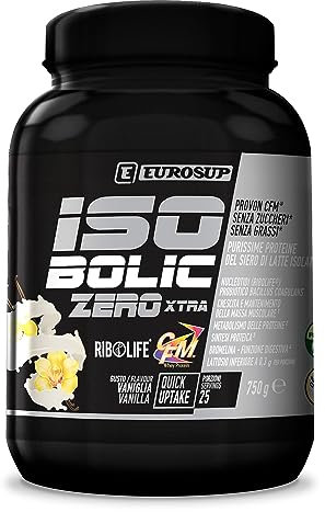 ISO BOLIC ZERO XTRA - 750g - Vaniglia - Proteine del siero di latte isolate - Nucleotidi (Ribolife®) - Vit B6 - Zinco - Magnesio - Acido Folico - Bromelina - No zuccheri e grassi - Gluten Free