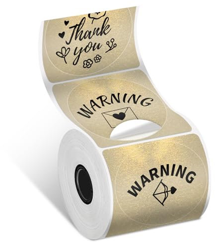 Phomemo Etikettendrucker Gold Runde Etiketten 50 mm x 50 mm Phomemo M110 M120 M220 M221 M250 M150 M421 Thermorundetiketten für Barcodes, Adressen, Namen, Logos, Preise, Dankeschöns (1 Rolle)