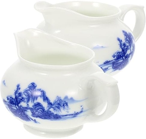 ABOOFAN 2pcs Ceramic Gravy Boats Handle Sauce Boat for Dipping Sauce for Kitchen Serving Dishes