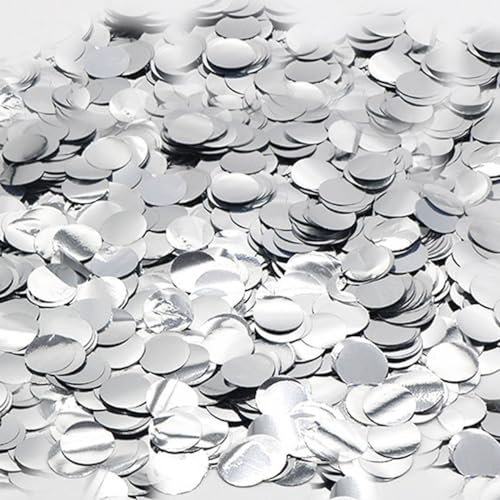 CC wonderland zone 50g Konfetti Metallic Silber(Φ1.5cm),Rund Tischkonfetti Silber für Party Hochzeit Dekoration