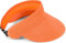 styleBREAKER Papierstroh Visor Cap einfarbig | Sonnenvisier mit elastischem Band und Hakenverschluss | Luftige Schildkappe als Sonnenhut für Damen, Farbe:Orange