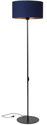 decorwelt Stehleuchte Stehlampe aus Metall Wohnzimmer Blau-Gold Bodenlampe Standleuchten Beleuchtung Lampe Esstischlampe Esszimmer Schlafzimmer